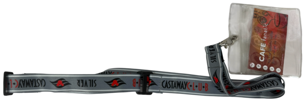 Disney Cruise Line Castaway Club Silver Lanyard With Pocket - New Unused item