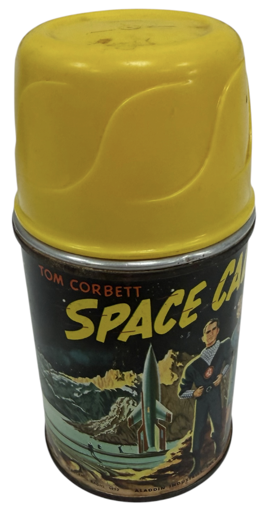 Vintage 1952 Aladdin Tom Corbett Space Cadet Thermos Thermal Bottle Flask - Very Good Condition Very Rare Item