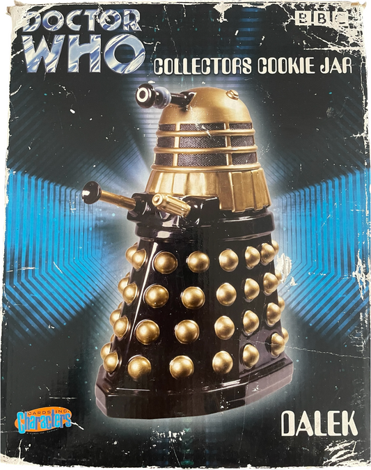 Vintage Cards Inc 1996 Doctor Dr Who - Collectors Limited Edition Ceramic Black & Gold Dalek Cookie Jar - Ex Shop Stock