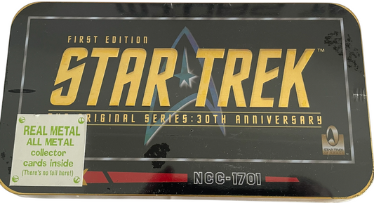 Vintage 1996 First Ltd Edition Star Trek TOS 30th Anniversary 20 All Metal Collector Cards In Tin - Brand New Factory Sealed Shop Stock Room Find