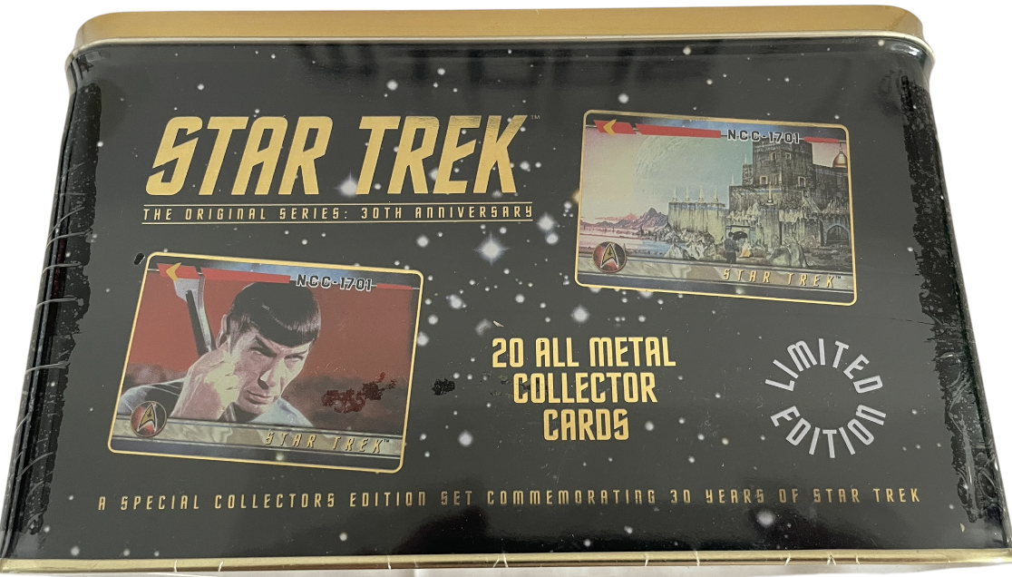 Vintage 1996 First Ltd Edition Star Trek TOS 30th Anniversary 20 All Metal Collector Cards In Tin - Brand New Factory Sealed Shop Stock Room Find