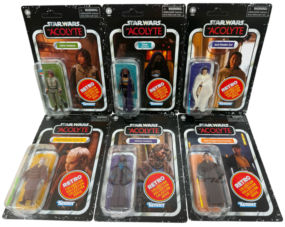 Kenner 2024 Star Wars Retro Collection - The Acolyte Action Figure Box Set Of All 6 Figures - Brand New Factory Sealed Ex Shop Stock.