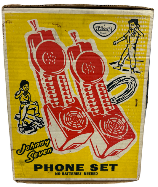 Vintage 1960s Johnny Seven Phone Set By Topper Toys - Boxed Vintage Intercom Set - Fully Working