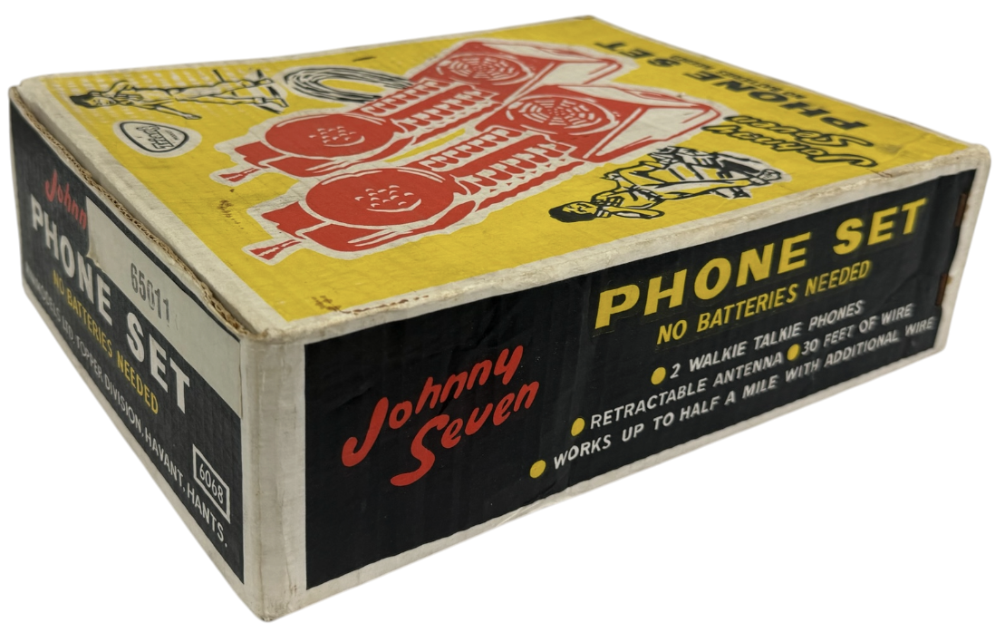 Vintage 1960s Johnny Seven Phone Set By Topper Toys - Boxed Vintage Intercom Set - Fully Working