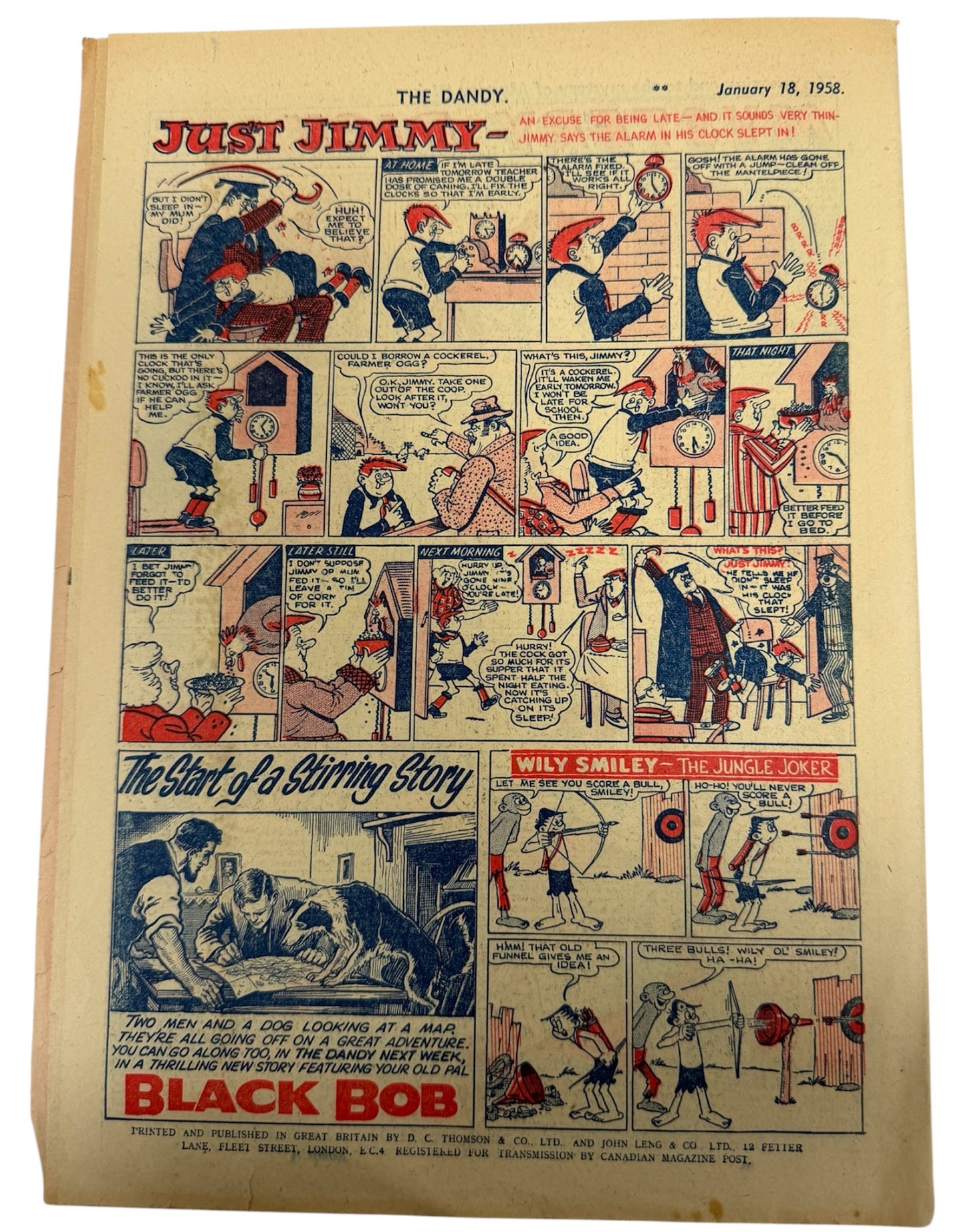 Vintage Rare 1958 The Dandy Weekly Comic No. 843 Boys And Girls Comic 18h January By D C Thomson & Co (5.0 Grade)