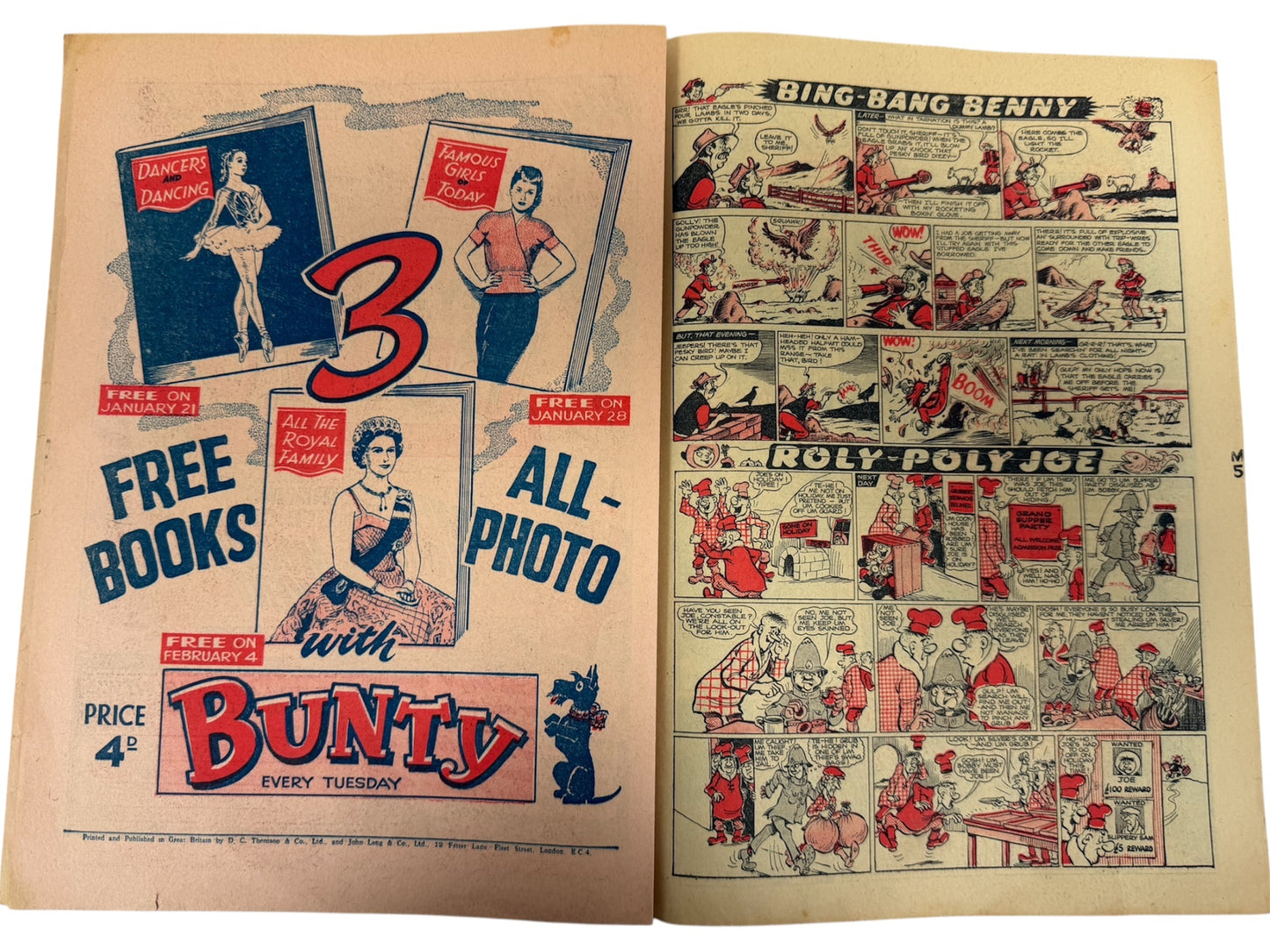 Vintage Rare 1958 The Dandy Weekly Comic No. 843 Boys And Girls Comic 18h January By D C Thomson & Co (5.0 Grade)