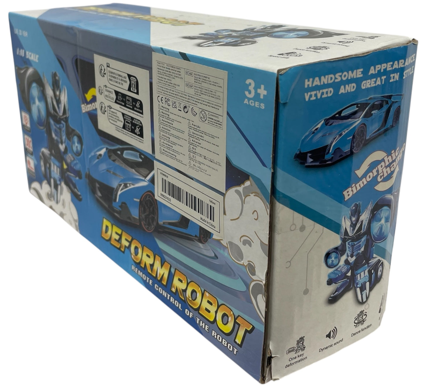 Deform Robot - Transforming Remote Control Car To Robot - Biomorphic Change - Yellow Bumblebee Style Transformer - Brand New Factory Sealed