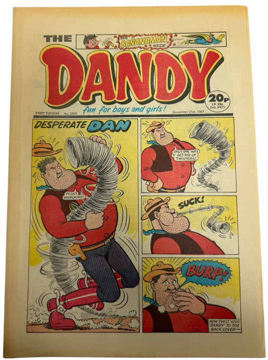 Vintage 1987 The Dandy Weekly Boys And Girls Comic Issue No. 2400 November 21st 1987 By D C Thompson & Co (7.0 Grade)