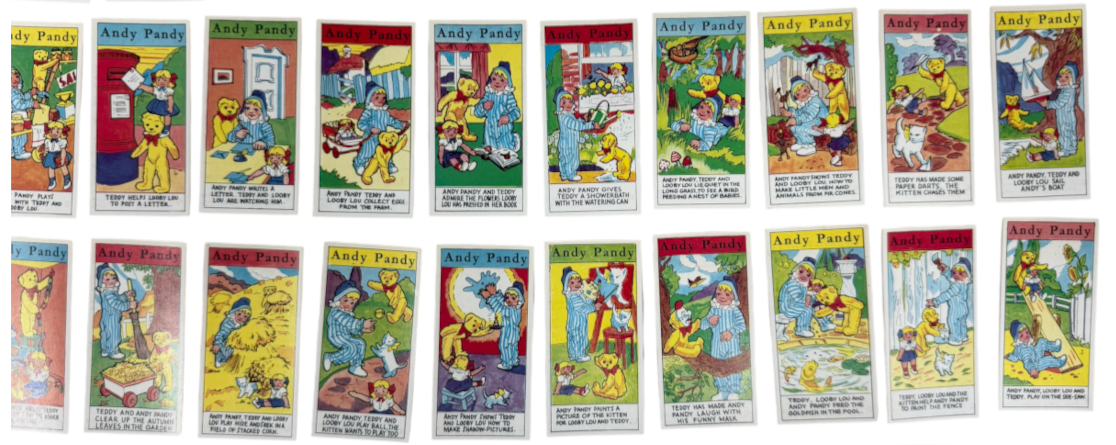 Vintage 1960 Primrose Confectionery Full Set Of 50 Andy Pandy Sweet Cigarette Cards - Fantastic Condition