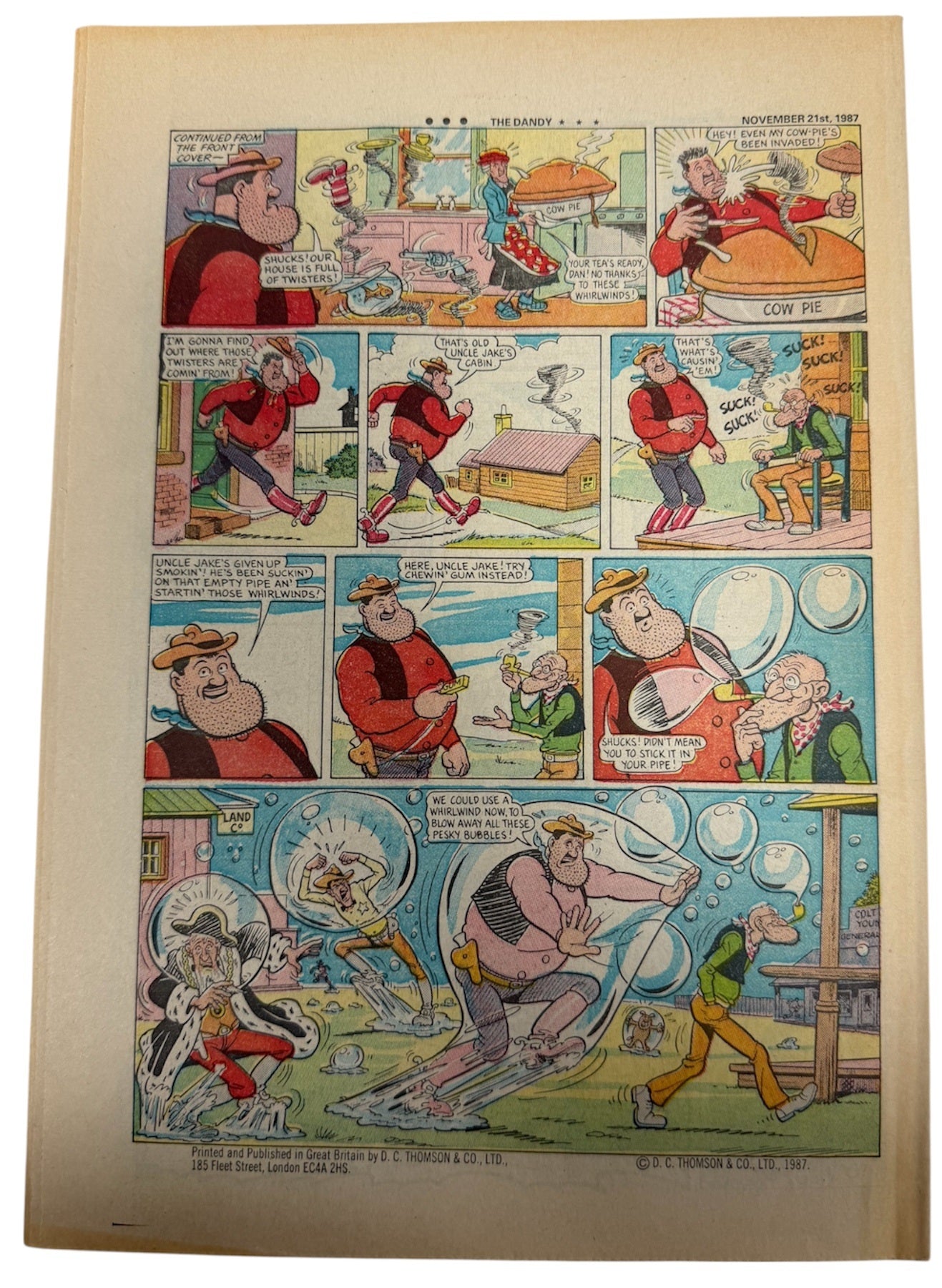 Vintage 1987 The Dandy Weekly Boys And Girls Comic Issue No. 2400 November 21st 1987 By D C Thompson & Co (7.0 Grade)