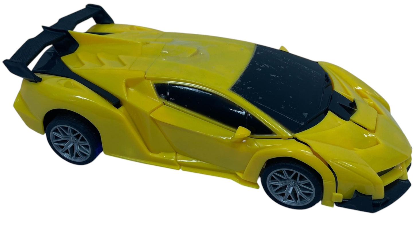 Deform Robot - Transforming Remote Control Car To Robot - Biomorphic Change - Yellow Bumblebee Style Transformer - Brand New Factory Sealed