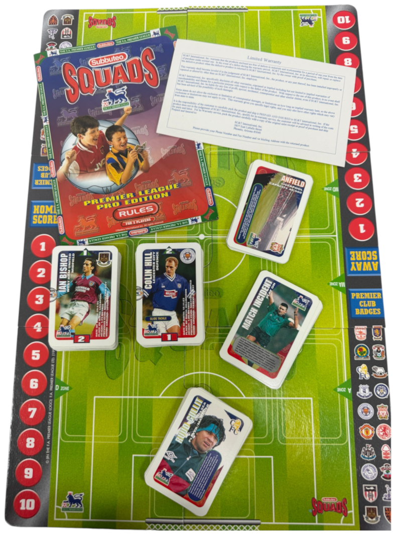 Vintage 1996 Subbuteo Squads Premier League Pro Edition Card Game - Complete & Boxed - Ex Shop Display Set