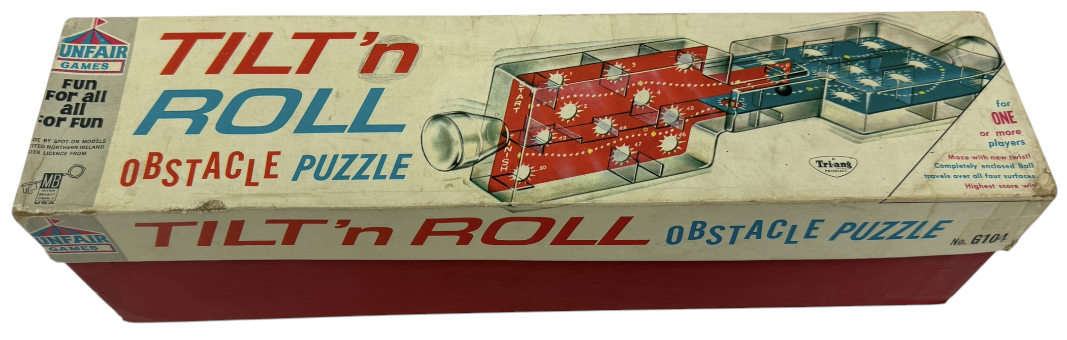 Vintage 1964 Milton Bradley (Tri-ang) Tilt 'n Roll Obstacle Puzzle Model No. G104 - In The Original Box