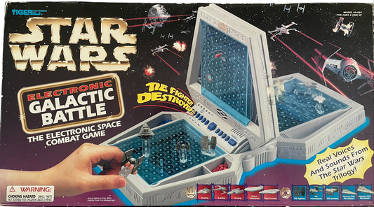 Vintage 1997 Star Wars Electronic Galactic Battle - The Electronic Space Combat Game - Fully Working, Complete In The Original Box - Former Shop Counter Display Set (Copy)