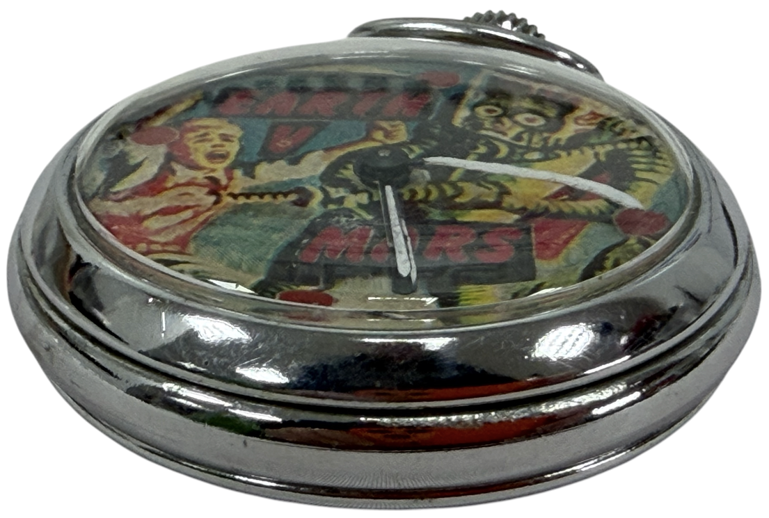 Vintage Smiths Earth V Mars Novelty Pocket Watch - In Working Condition - Ultra Rare.