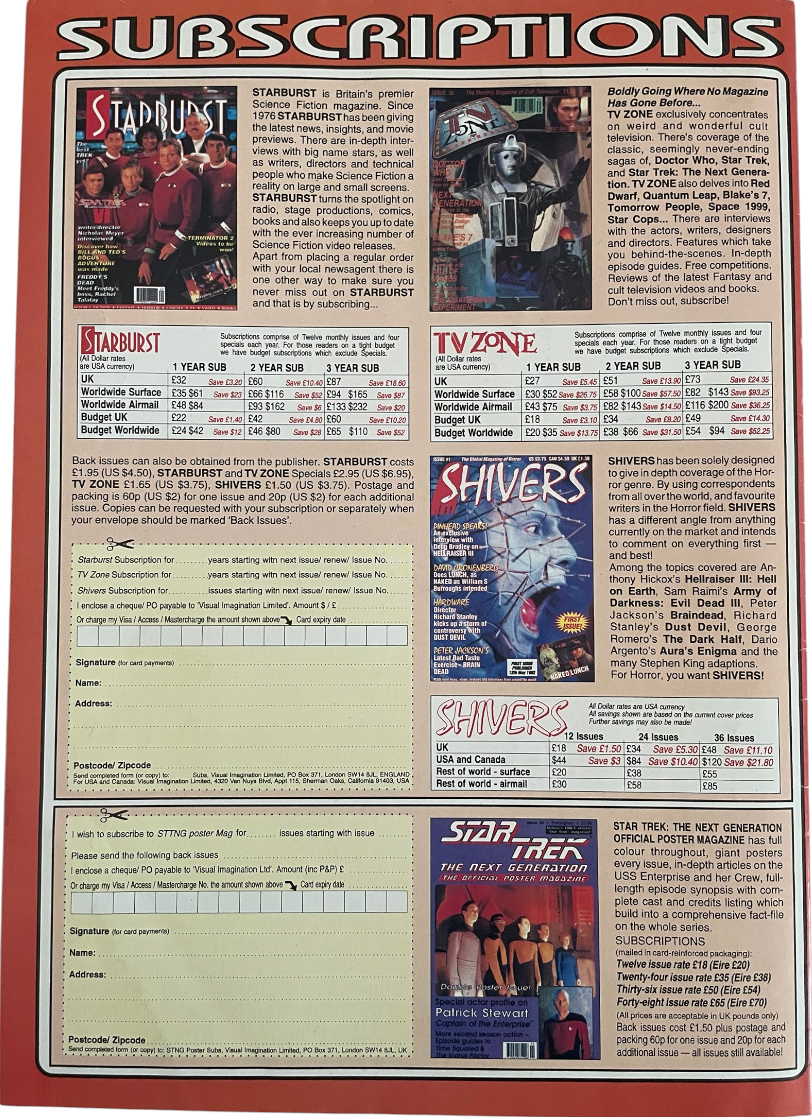 Vintage 1992 Star Trek The Next Generation The Official Poster Magazine Issue No. 23 - June 1992 - Ex Shop Stock