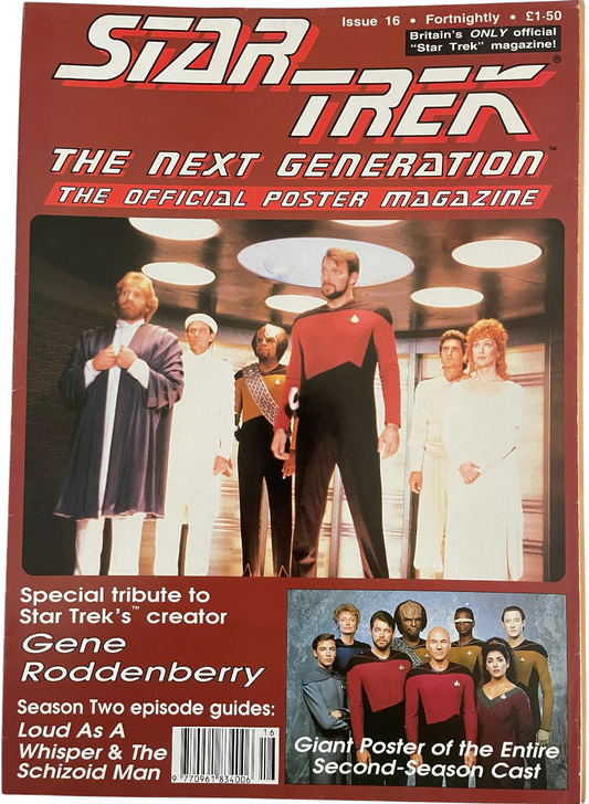 Vintage 1992 Star Trek The Next Generation The Official Poster Magazine Issue No. 16 - March 1992 - Ex Shop Stock