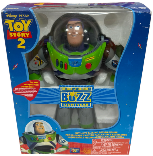 Vintage 1999 Disney's Toy Story 2 Electronic Original Buzz Lightyear 12" Ultimate Talking Action Figure - Ex Shop Stock