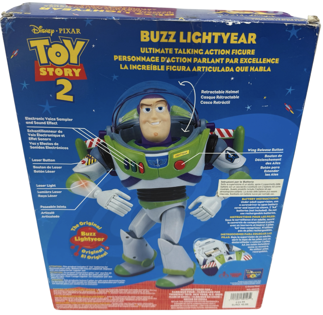 Vintage 1999 Disney's Toy Story 2 Electronic Original&nbsp; Buzz Lightyear 12" Ultimate Talking Action Figure - Ex Shop Stock