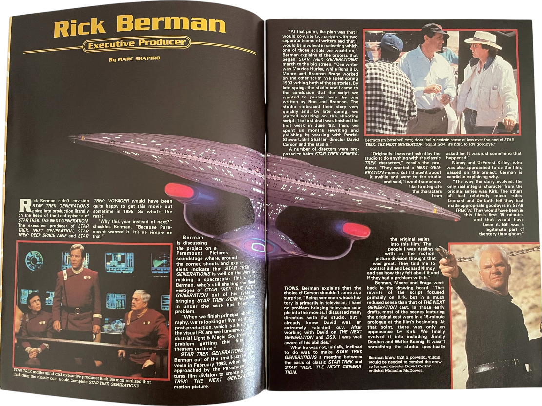 Vintage 1995 Star Trek Generations The Official Movie Souvenir Magazine - Ex Shop Stock
