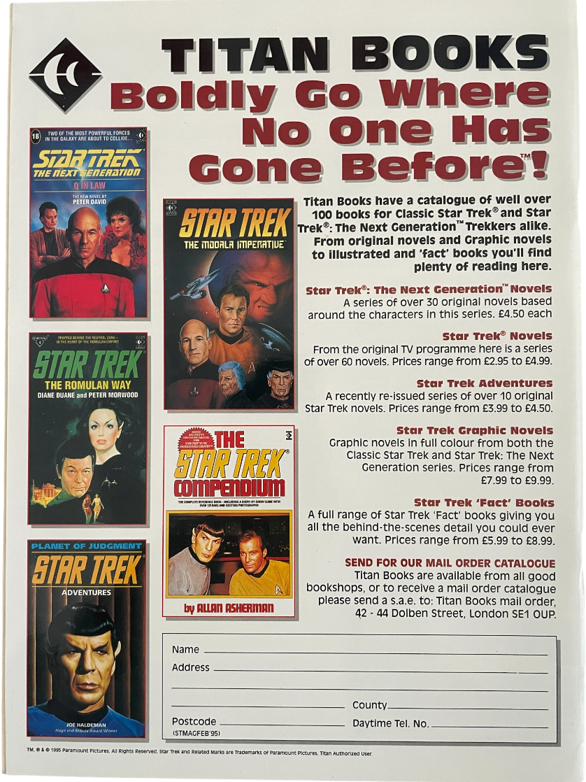 Vintage 1995 Star Trek Generations The Official Movie Souvenir Magazine - Ex Shop Stock