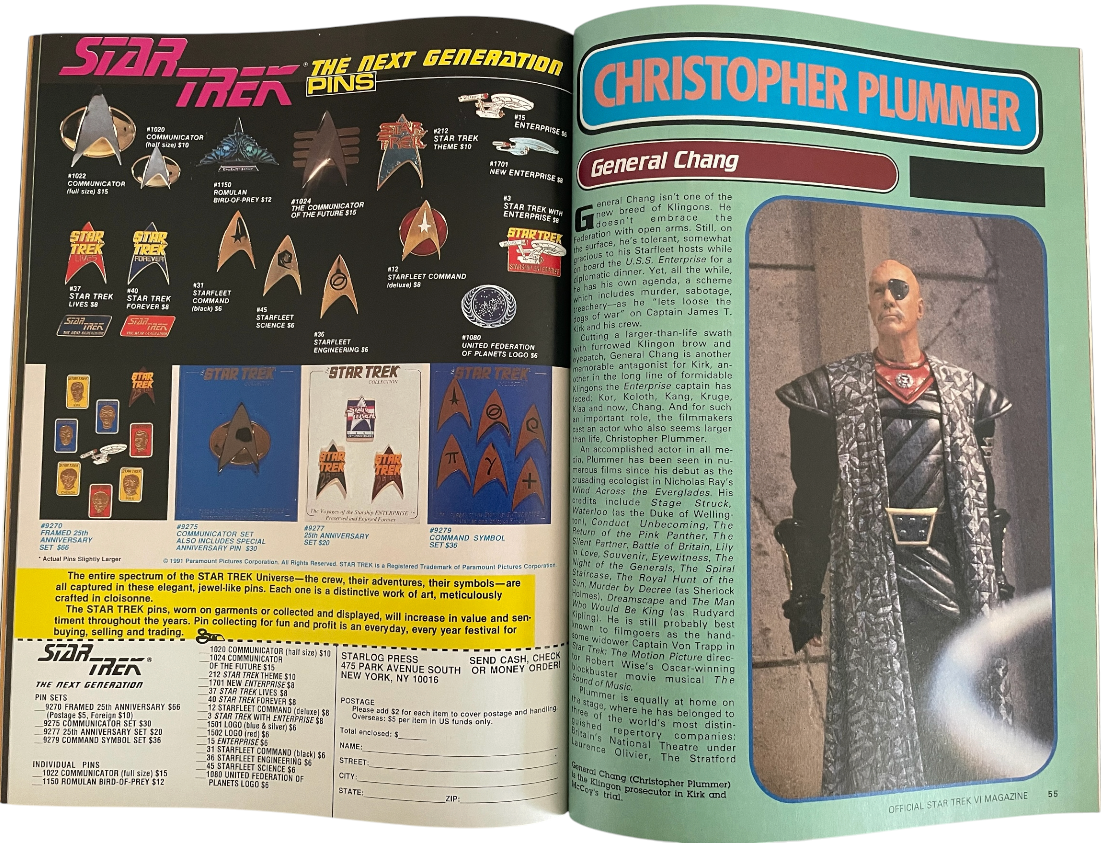 Vintage 1991 Starlogs Star Trek VI The Undiscovered Country Official Movie Magazine Deluxe Collectors Edition - Unsold Ex Shop Stock