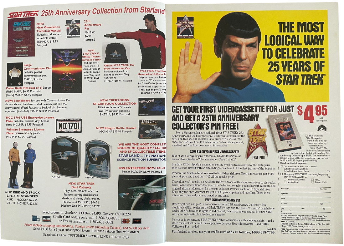 Vintage 1991 Starlogs Star Trek VI The Undiscovered Country Official Movie Magazine Deluxe Collectors Edition - Unsold Ex Shop Stock