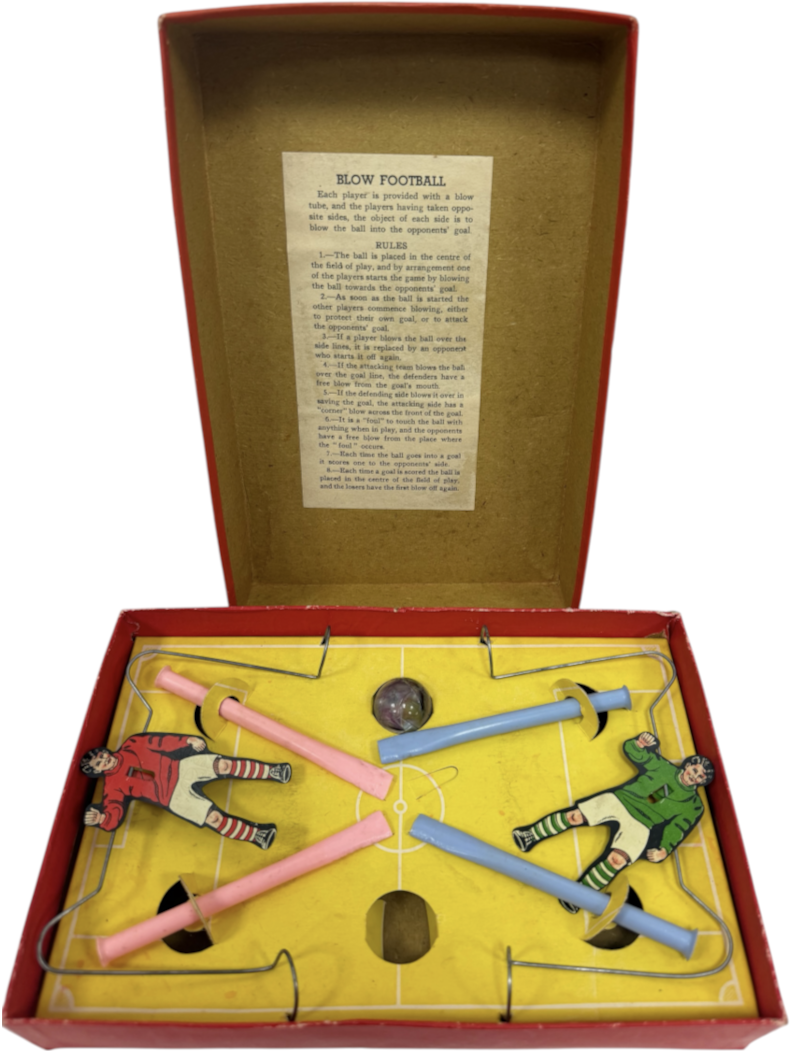 Vintage 1950's Kim Toys Blow Football Game - Made In England - 100% Complete & Boxed Rare Collectible