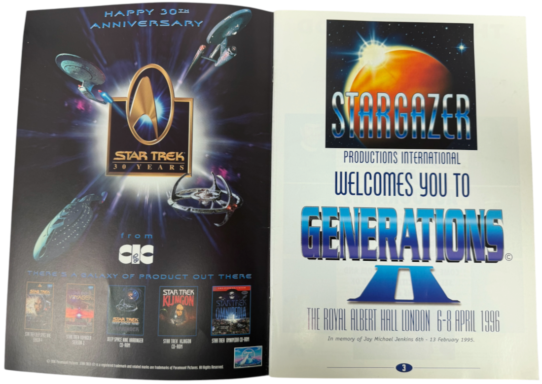 Vintage 1996 Star Trek Generations II Convention Brochure - Royal Albert Hall - 30th Anniversary - Rare ProgrammeC