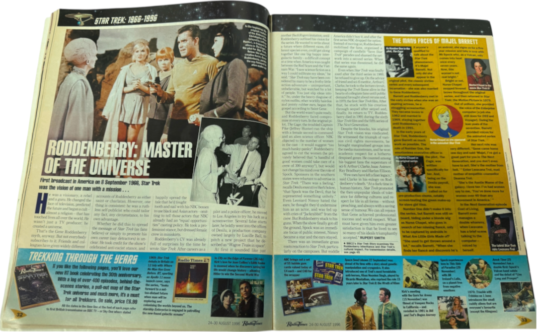 Vintage 1996 Radio Times Star Trek 30 Years Special Anniversary Issue.