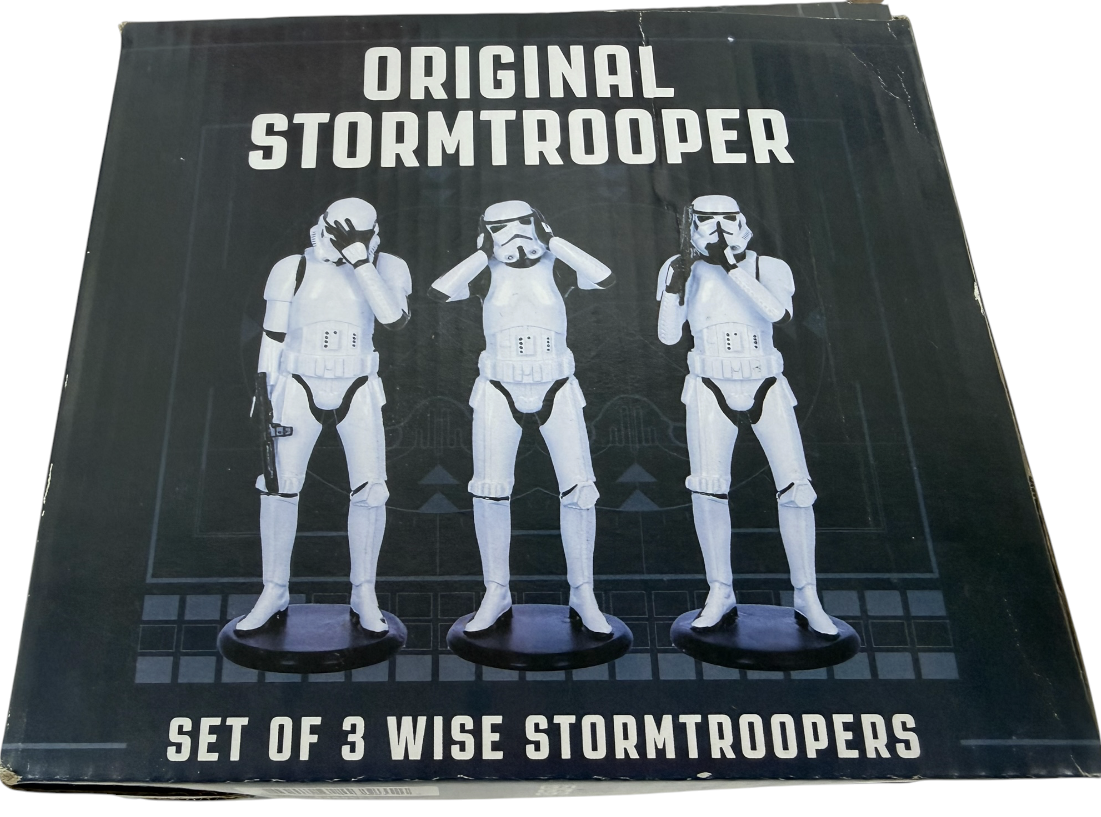 Star Wars 2019 Nemesisnow Original Stormtrooper Set Of 3 Wise Stormtroopers 5 1/2" Figurine Set - Brand New Ex Shop Stock