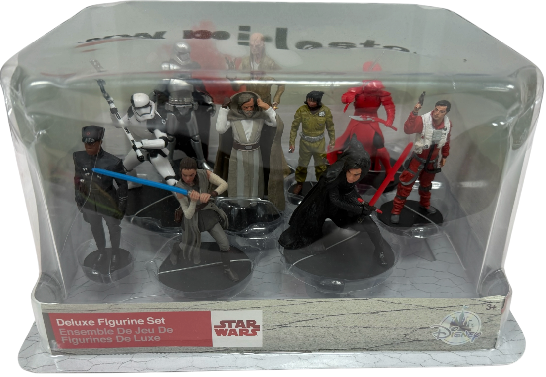 2017 Disney Star Wars The Last Jedi Deluxe Figurine Set 10 Figures - Brand New Factory Sealed Ex Shop Stock
