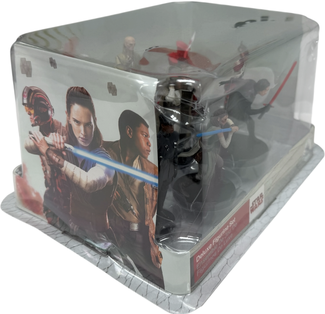 2017 Disney Star Wars The Last Jedi Deluxe Figurine Set 10 Figures - Brand New Factory Sealed Ex Shop Stock