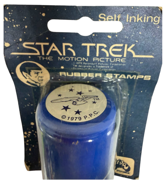 Vintage Aviva 1979 Star Trek The Motion Picture - USS Enterprise Self Inking Rubber Stamp - Factory Sealed Shop Stock Room Find