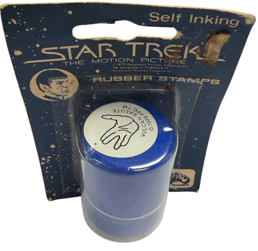 Vintage Aviva 1979 Star Trek The Motion Picture - Vulcan Salute Self Inking Rubber Stamp - Factory Sealed Shop Stock Room Find