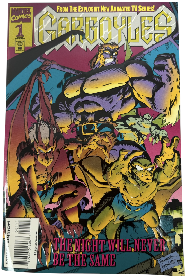 Vintage 1995 Marvel Comics - Gargoyles With Embossed Cover Issue No.1 February 1995 - Ex Shop Stock (Grade 9.0)