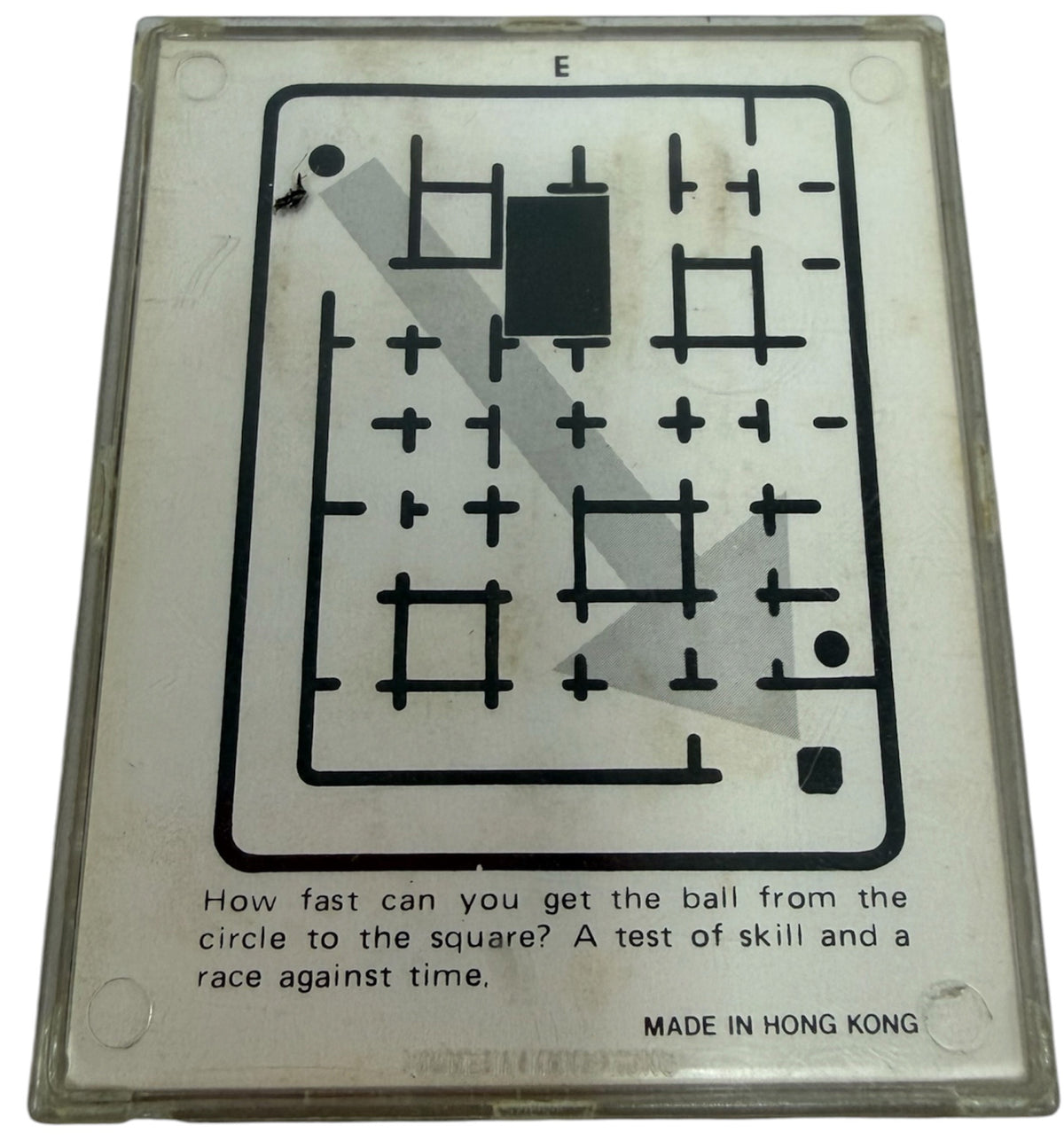 Vintage Game E Handheld Ball In A Maze Dexterity Puzzle Toy Made In Hong Kong - Very Good Condition Ex Shop Stock