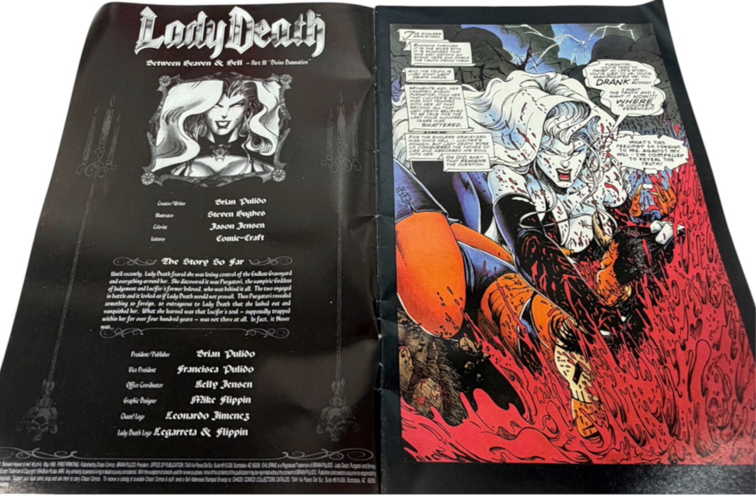 Vintage 1995 Chaosl Comics - Lady Death II Part III Between Heaven And Hell - May 1995 - Ex Shop Stock (Grade 6.5).