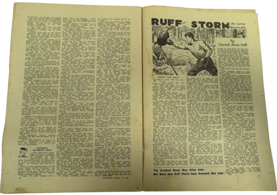 Vintage 1949 Amalgamated Press -The Champion Comic Issue No. 1446 - October 15 1949 - Ex Shop Stock (Grade 3.5)