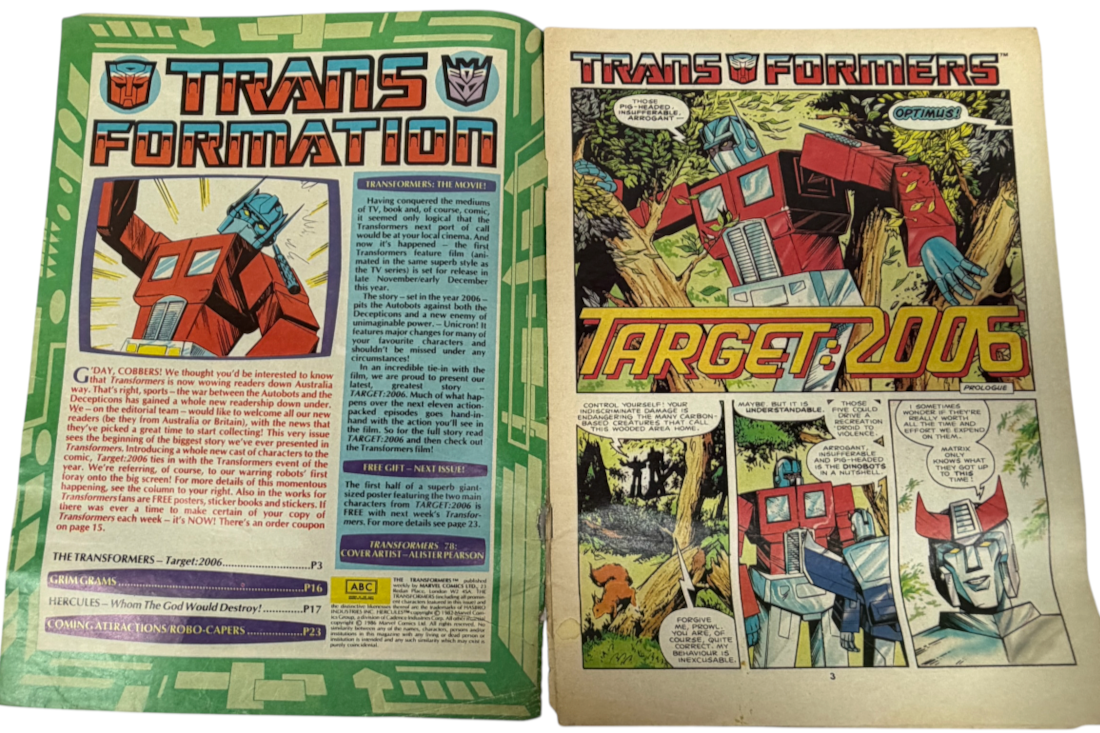Vintage 1986 Marvel Comics -Transformers Comic Issue No.78 - Sept 1986 - The Shocking Fate Of Optimus Prime - Ex Shop Stock (Grade 3.5)