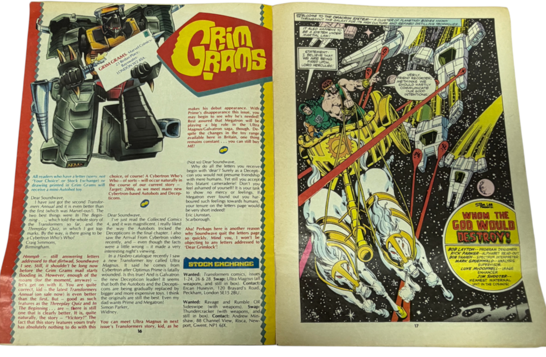 Vintage 1986 Marvel Comics -Transformers Comic Issue No.78 - Sept 1986 - The Shocking Fate Of Optimus Prime - Ex Shop Stock (Grade 3.5)