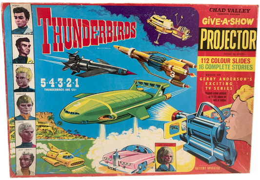 Vintage Gerry Andersons 1966 Thunderbirds - Chad Valley - Give A Show Slide Projector Set Fully Working And Complete In The Original Box