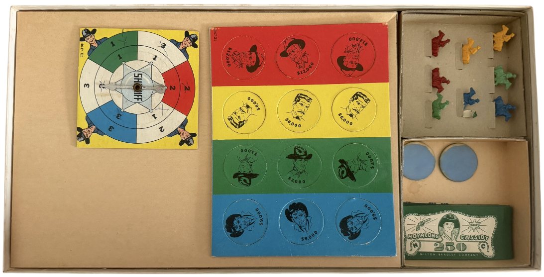 Vintage Milton Bradley 1950 Official Hopalong Cassidy The Board Game - Based On The Popular TV Series - Fantastic Condition In The Original Box