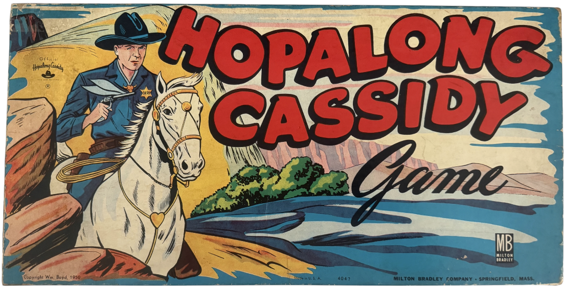 Vintage Milton Bradley 1950 Official Hopalong Cassidy The Board Game - Based On The Popular TV Series - Fantastic Condition In The Original Box