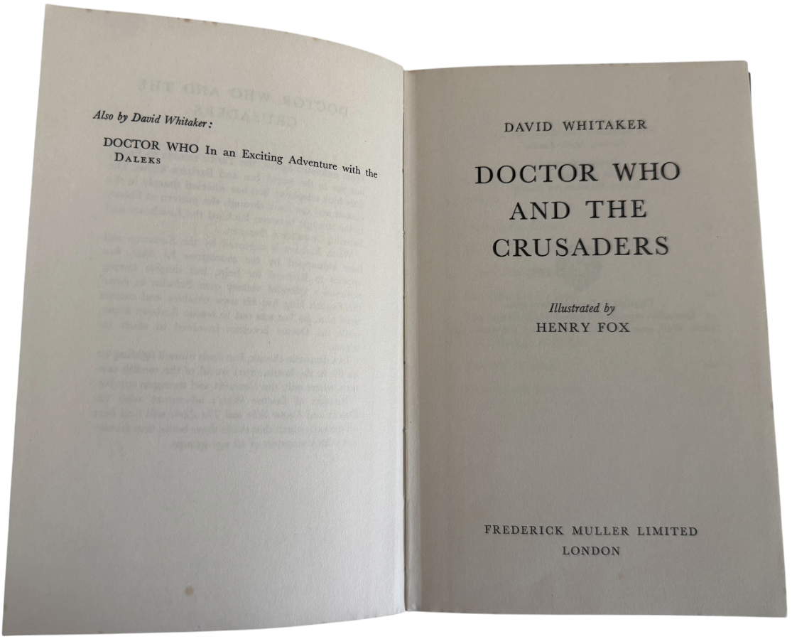 Vintage 1965 Frederick Muller Doctor Dr Who And The Crusaders By David Whitaker Hardback Book - First Edition