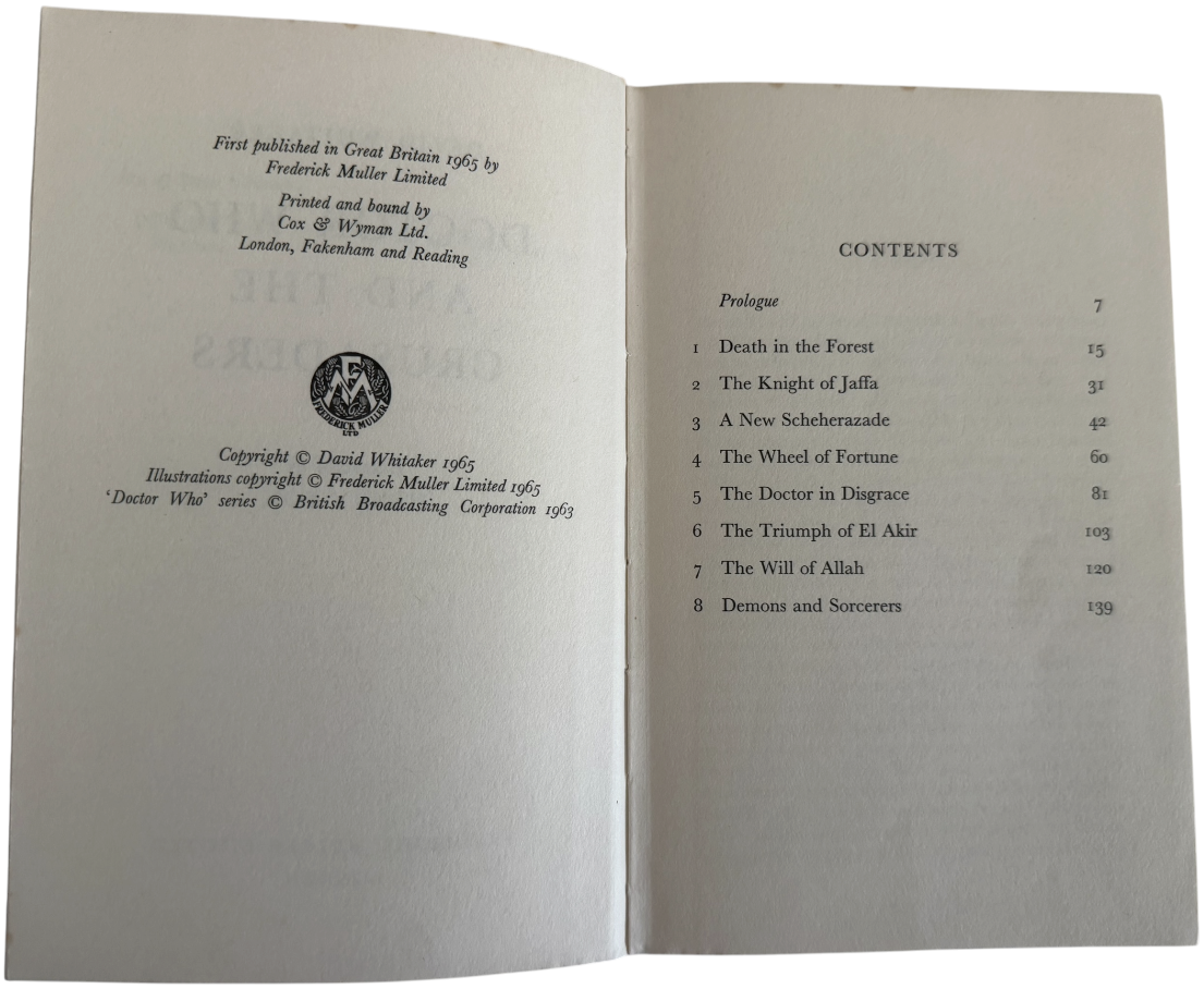 Vintage 1965 Frederick Muller Doctor Dr Who And The Crusaders By David Whitaker Hardback Book - First Edition