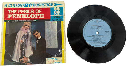 Vintage 1966 Gerry Andersons Thunderbirds A Century 21 Production Perils Of Penelope - 33RPM Mini Album - 21 Minutes Of Adventure Vinyl Record