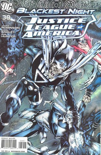 Vintage 2010 DC Comics Blackest Night Justice League Of America Comic Issue Number 39 - Ex Shop Stock