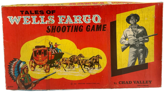 Vintage 1961 Chad Valley Tales Of Wells Fargo Shooting Game - Complete &amp; In The Original Box