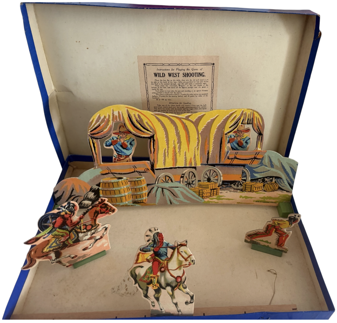 Vintage 1940/50'S Chad Valley Wild West Shooting Game - Complete & Working - In The Original Box